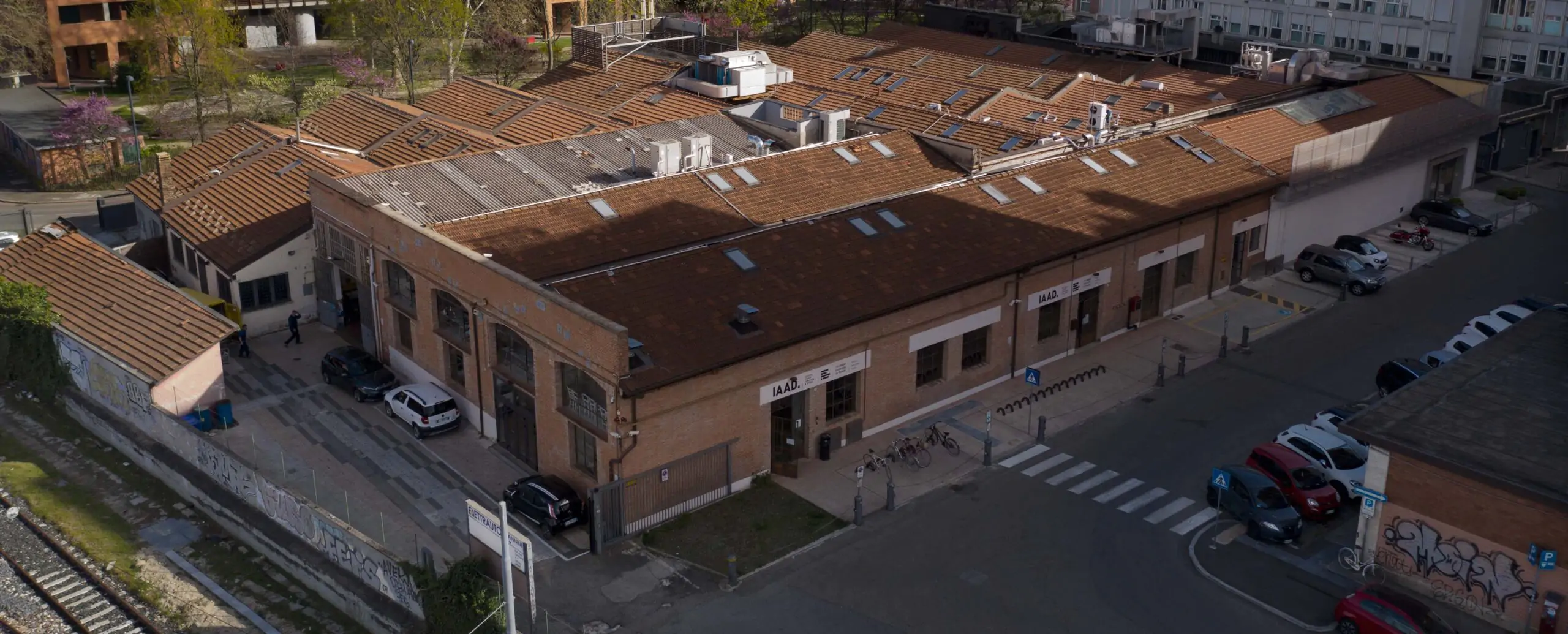 A view from above taken by a drone of the IAAD. Bologna campus building