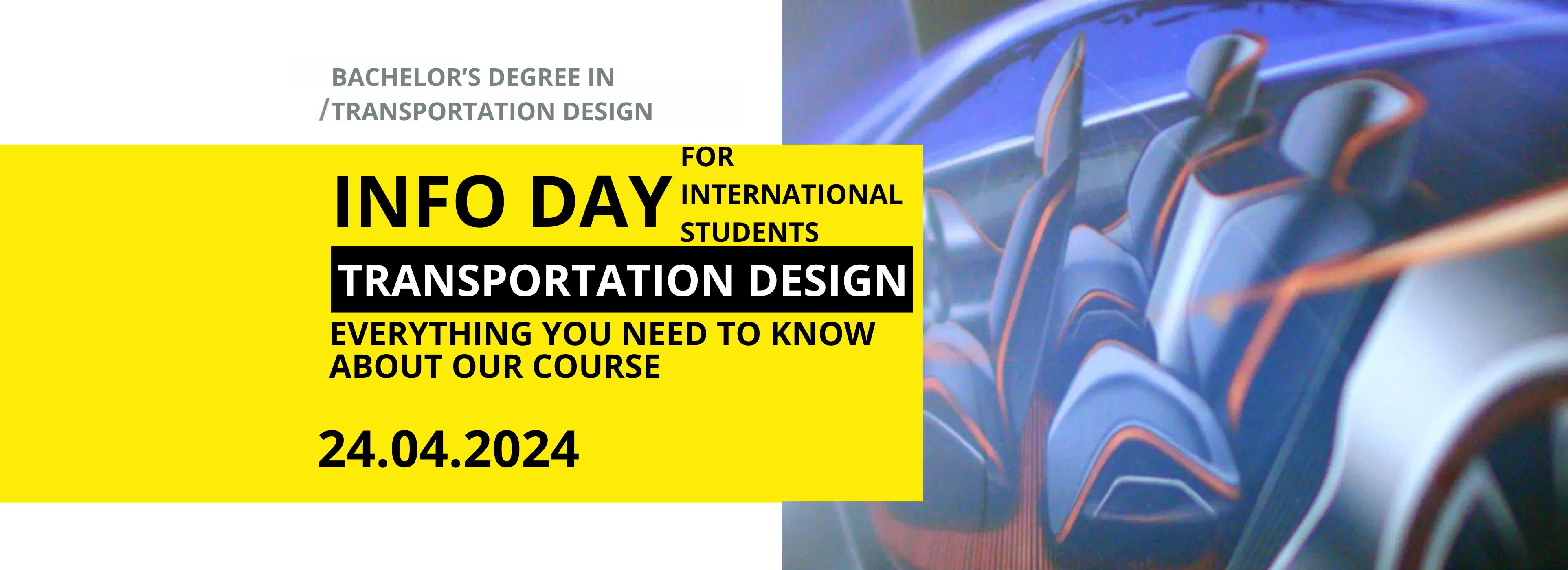 Info Day for International students related to IAAD. BA in Transportation design
