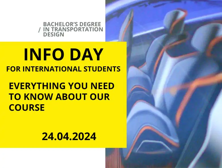 Info Day for International students related to IAAD. BA in Transportation design
