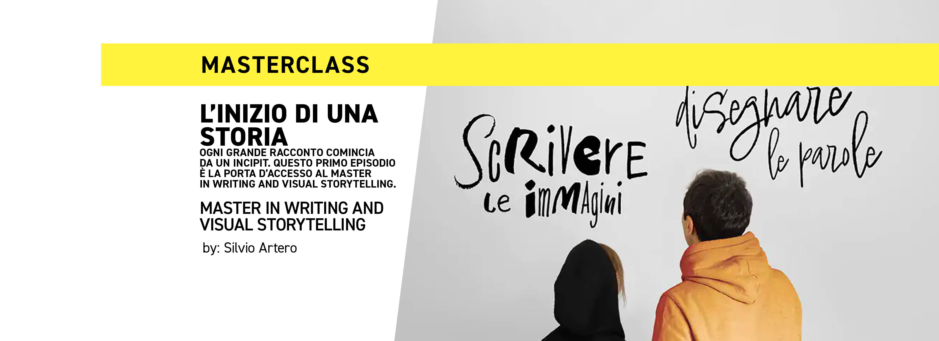 Il 18 settembre partecipa alla masterclass e scopri il Master in Writing and Visual Storytelling