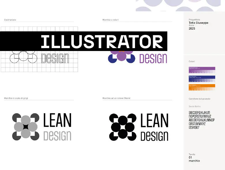 Progetti di illustrator realizzati dagli studenti IAAD. all’interno dei corsi di design.