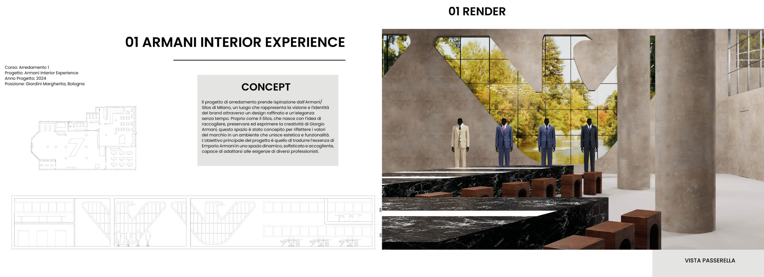 Portfolio creativo studente IAAD con impaginazione professionale e storytelling progettuale