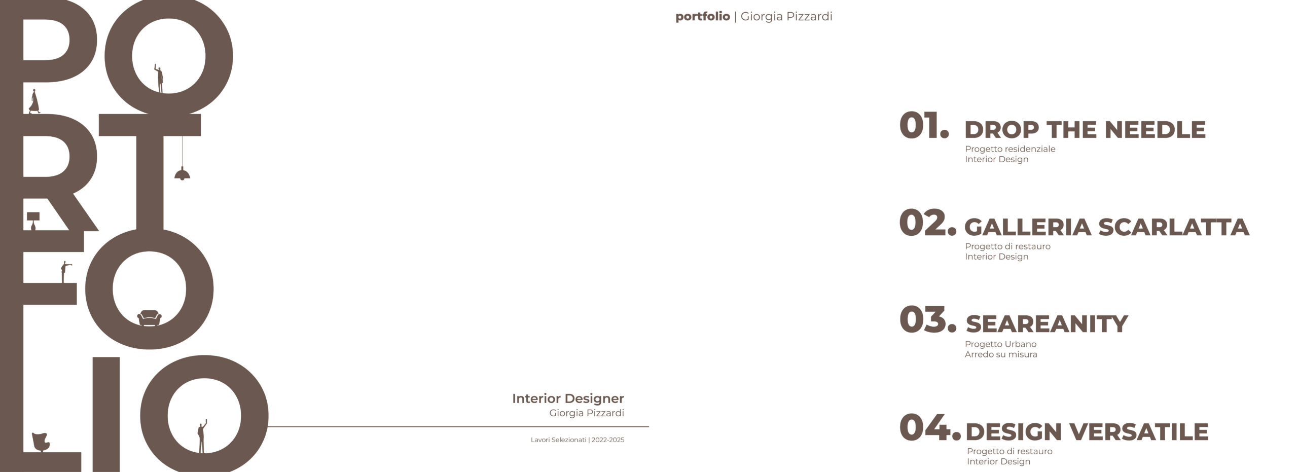 Portfolio creativo studente IAAD con impaginazione professionale e storytelling progettuale