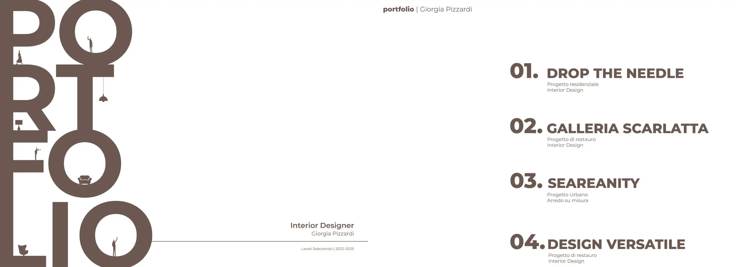 Portfolio creativo studente IAAD con impaginazione professionale e storytelling progettuale