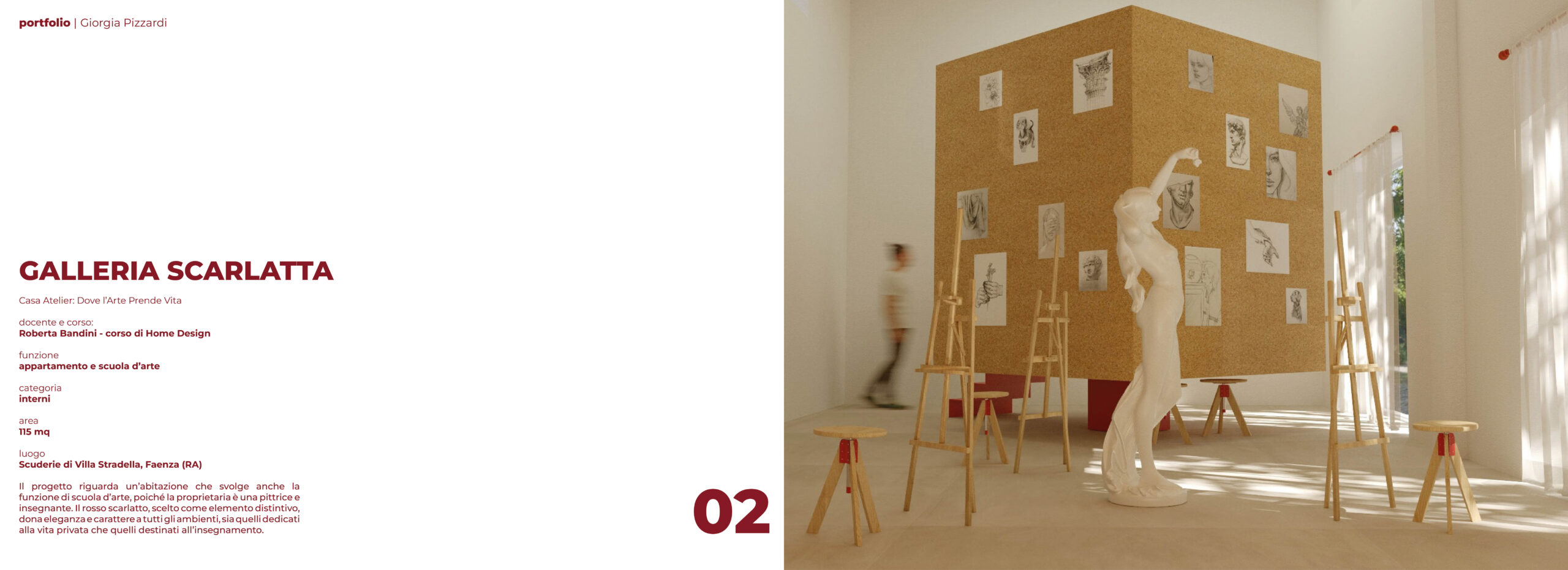 Portfolio creativo studente IAAD con impaginazione professionale e storytelling progettuale