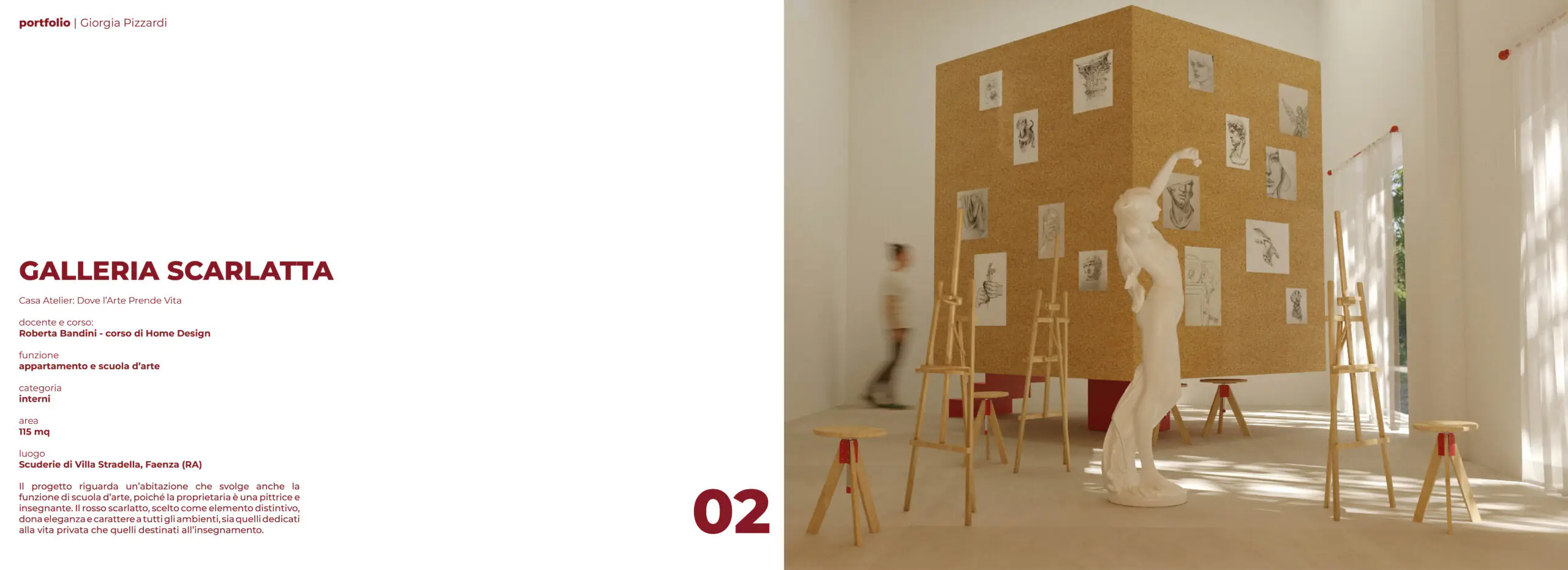 Portfolio creativo studente IAAD con impaginazione professionale e storytelling progettuale